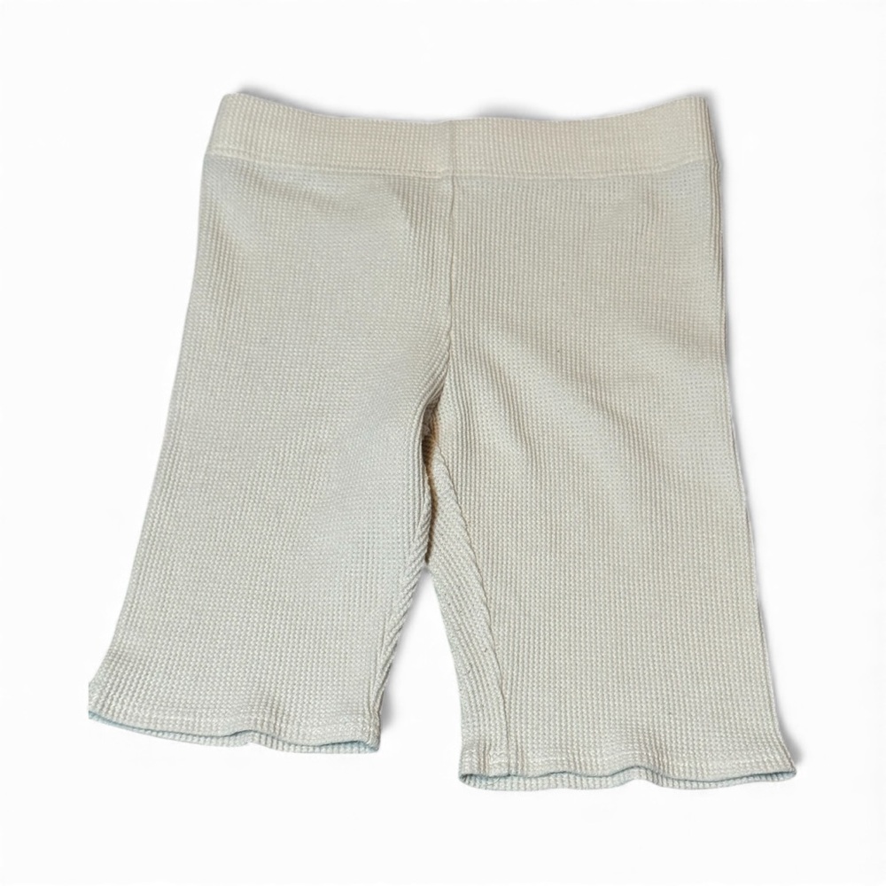 Good American Cream Knit Thermal Bike Shorts Women’s Size 2 Loungewear